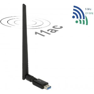 DELOCK 12535 USB 3.0 DUAL BAND WLAN AC/A/B/G/N STICK 867 + 300 MBPS WITH EXTERNAL ANTENNA