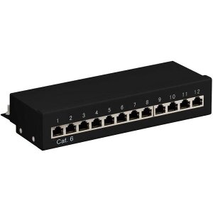 GOOBAY 69307 12-PORT STP CAT.6 1U PATCH PANEL BLACK