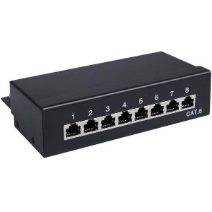 GOOBAY 96105 8-PORT STP CAT.6 1U PATCH PANEL BLACK