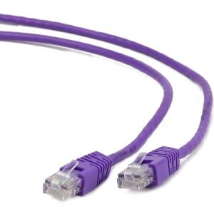 CABLEXPERT PP12-0.25M/V PURPLE PATCH CORD CAT.5E MOLDED STRAIN RELIEF 50U PLUGS 0.25M