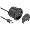 DELOCK 62794 3 PORT IN-DESK HUB USB 1 X USB TYPE-C AND 2 X USB TYPE-A + HD-AUDIO PORTS