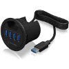 RAIDSONIC ICY BOX IB-HUB1403 USB 3.0 IN-DESK HUB WITH 4 PORTS 60MM