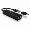 RAIDSONIC ICY BOX IB-HUB1419-LAN 4-PORT HUB WITH USB 3.0 TYPE-A & TYPE-C INTERFACE AND GIGABIT LAN