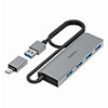 HAMA 200138 HIGH-SPEED 4-PORT USB 3.2 GEN 1 HUB WITH USB-C ADAPTER & POWER SUPPLY UNIT