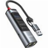 YESIDO HB21 USB / USB-C HUB 5IN1 GREY