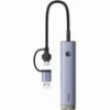 BASEUS ULTRAJOY TYPE-C HUB 3X USB-A 3.0 TYPE-C RJ45 GREY B0005280B811-14