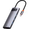 BASEUS METAL GLEAM SERIES 5-IN-1 MULTIFUNCTIONAL TYPE-C HUB HDMI 4K 3XUSB3.0 GREY