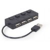 GEMBIRD UHB-U2P4-05 USB 2.0 4-PORT HUB WITH SWITCHES BLACK