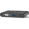 NEDIS TCARF220BK COMPUTER HUB USB TYPE-C USB-C / USB 3.0 / VGA POWER DELIVERY 100 W BLACK