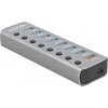 DELOCK 63264 USB 3.2 GEN 1 HUB WITH 7 PORTS + 1 FAST CHARGING PORT + 1 USB-C PD 3.0 PORT WITH SWITC