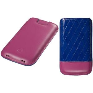 ΘΗΚΗ ΔΕΡΜΑΤΙΝΗ TREXTA APPLE IPHONE 4/4S CAPI BLUE-FUCHSIA