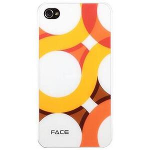 HARD FACE CASE APPLE IPHONE 4/4S CIRCLE WHITE - ORANGE