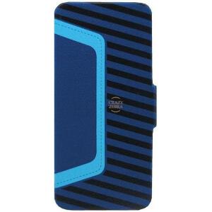 ΘΗΚΗ ΔΕΡΜΑΤΙΝΗ FLIP STONEAGE APPLE IPHONE 5/5S CRAZY ZEBRA BLUE