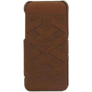 ΘΗΚΗ ΔΕΡΜΑΤΙΝΗ FLIP STONEAGE APPLE IPHONE 5C CIVILIZATION ROAD BROWN