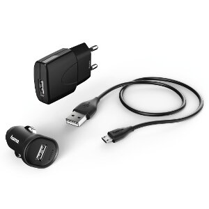 HAMA 102005 PICCO CHARGING SET FOR MICRO USB / UNIVERSAL BLACK