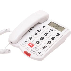 OSIO OSWB-4760W CABLE TELEPHONE WITH BIG BUTTONS SPEAKERPHONE AND SOS WHITE