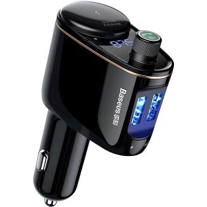 BASEUS TRANSMITER FM LOCOMOTIVE BLUETOOTH MP3 CAR CHARGER BLACK