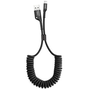 BASEUS CABLE FISH EYE SPRING WORKING WITH LIGHTNING 2A 1M BLACK