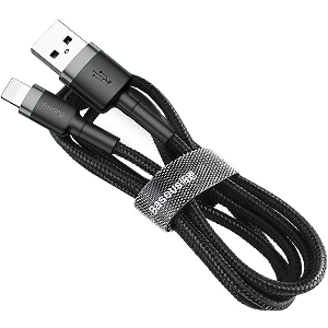 BASEUS CAFULE CABLE USB FOR LIGHTNING 1.5A 2M GREY/BLACK