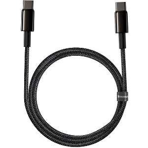 BASEUS TUNGSTEN GOLD FAST CHARGING DATA CABLE TYPE-C TO TYPE-C 100W 1M BLACK