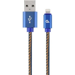 CABLEXPERT CC-USB2J-AMLM-2M-BL PREMIUM JEANS (DENIM) 8-PIN CABLE WITH METAL CONNECTORS 2M BLUE