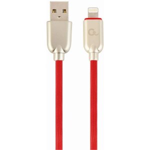 CABLEXPERT CC-USB2R-AMLM-1M-R PREMIUM RUBBER 8-PIN CHARGING AND DATA CABLE 1M RED