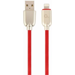 CABLEXPERT CC-USB2R-AMLM-1M-R PREMIUM RUBBER 8-PIN CHARGING AND DATA CABLE 1M RED