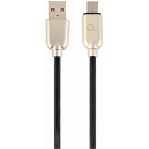 CABLEXPERT CC-USB2R-AMMBM-2M PREMIUM RUBBER MICRO-USB CHARGING AND DATA CABLE 2M BLACK