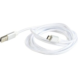 CABLEXPERT CCB-MUSB2B-AMBM-6-S COTTON BRAIDED MICRO-USB CABLE METAL CONNECTORS 1.8M BLISTER SILVER