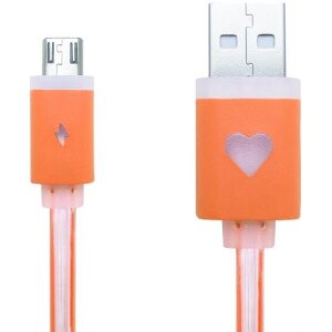 CREEV MU-200L MICRO USB TO USB LED LIGHT CABLE 1M ORANGE