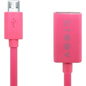 CREEV OTG-17 MICRO USB TO FEMALE USB CABLE 17CM PINK