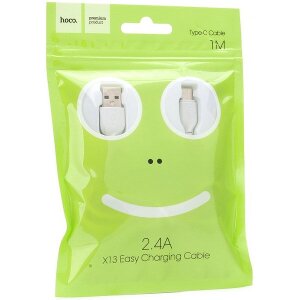 HOCO X13 EASY CHARGED TYPE-C CHARGING CABLE WHITE 1M