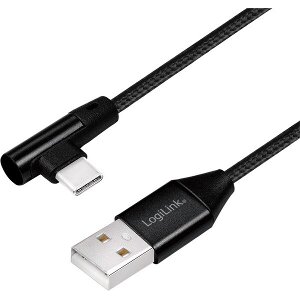 LOGILINK CU0138 USB 2.0 CABLE USB-A MALE TO USB-C (90° ANGLED) MALE 1M