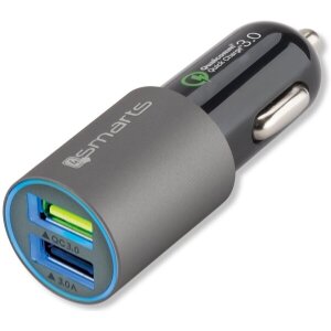 4SMARTS RAPID QUALCOMM 3.0 CAR CHARGER MATT GREY