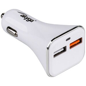 AKYGA AK-CH-08 UNIVERSAL CAR CHARGER QUICK CHARGE USB 3.0 12V 3A 2X USB WHITE