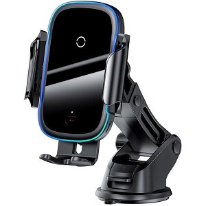 BASEUS LIGHT ELECTRIC HOLDER WIRELESS QI CHARGER 15WATT BLACK