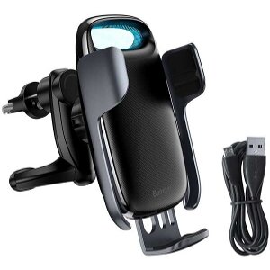 BASEUS MILKY WAY ELECTRIC BRACKET WIRELESS CHARGER 15WATT BLACK