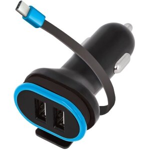 FOREVER CC-02 DUAL USB CAR CHARGER 3A WITH CABLE TYPE-C