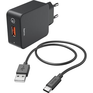 HAMA 183230 HAMA CHARGER KIT USB TYPE-C QC 3.0 3 A BLACK