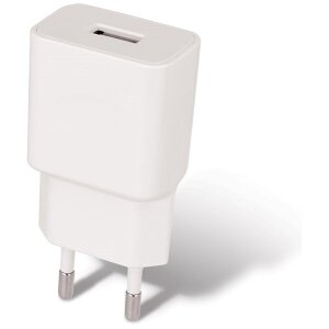 MAXLIFE UNIVERSAL WALL CHARGER MXTC-01 FOR APPLE USB FAST CHARGE 2.1A + 8-PIN CABLE WHITE