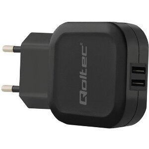 QOLTEC 50186 CHARGER 17W 5V 3.4A 2XUSB