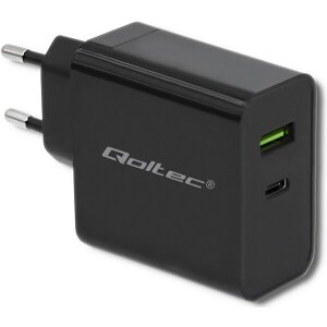 QOLTEC CHARGER 42W 5-20V 2.25-3A USB TYPE C PD USB BLACK