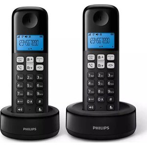 PHILIPS D1612B/GRS ΔΙΠΛΟ ΑΣΥΡΜΑΤΟ ΤΗΛΕΦΩΝΟ ΜΕ ΑΝΟΙΧΤΗ ΑΚΡΟΑΣΗ ΦΩΤΙΖΟΜΕΝΗ ΟΘΟΝΗ 50 ΜΝΗΜΕΣ ΜΑΥΡΟ GR