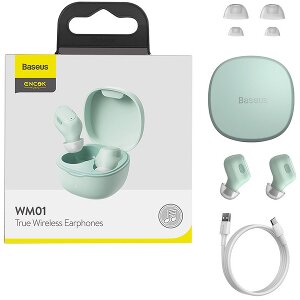 BASEUS ENCOK WM01 TWS TRUE WIRELESS BLUETOOTH HEADSET GREEN
