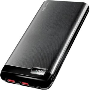 LOGILINK PA0286 MOBILE POWER BANK 10000MAH 2X USB-A 1X USB-C BLACK