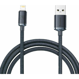 BASEUS CRYSTAL SHINE CABLE USB TO LIGHTNING 2.4A 2M BLACK