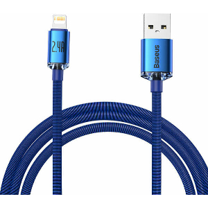 BASEUS CRYSTAL SHINE CABLE USB TO LIGHTNING 2.4A 2M BLUE