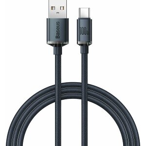 BASEUS CRYSTAL SHINE CABLE USB TO TYPE-C 100W 5A 1.2M BLACK