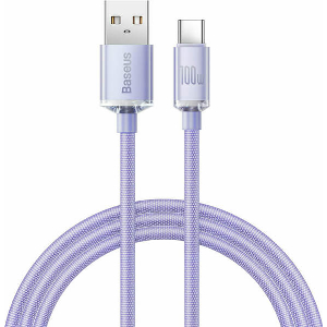 BASEUS CRYSTAL SHINE CABLE USB TO TYPE-C 100W 5A 1.2M PURPLE