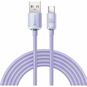 BASEUS CRYSTAL SHINE CABLE USB TO TYPE-C 100W 5A 2M PURPLE